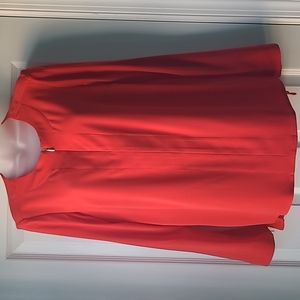 Jones New York Lipstick Red Blouse with Zipper Details | NWT | Size Small
